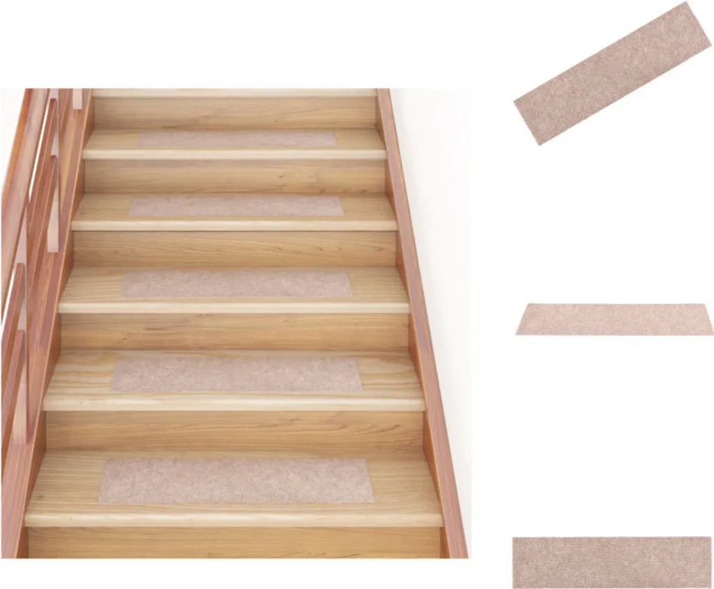 Tapis d'escalier autocollants brun clair 76x20 cm protection marche