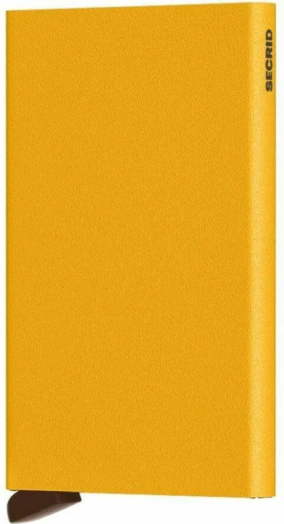 Étui de carte en aluminium ocre poudré avec éjection automatique