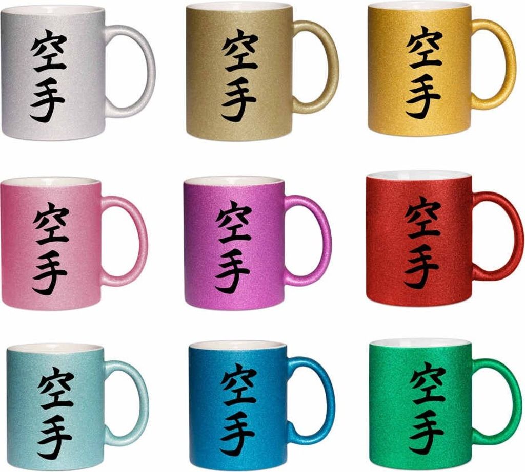 Tasse Karate Glitzer Farbe - türkis