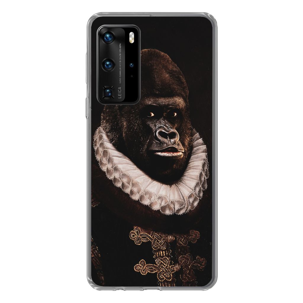 MuchoWow Handyhülle Schutzhülle Hülle für Huawei P40 Pro Affe - Kunst - Alte Meister Silikon Softcase Handy Hülle - Schutz