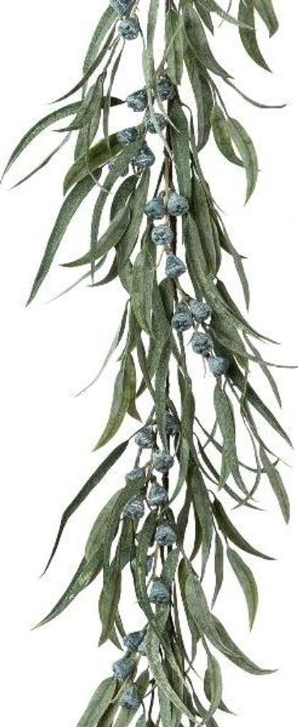 artplants.de Kunstgirlande Eukalyptus GROFIN, Früchten, grau-grün, 190cm - Künstliche Eukalyptusgirlande