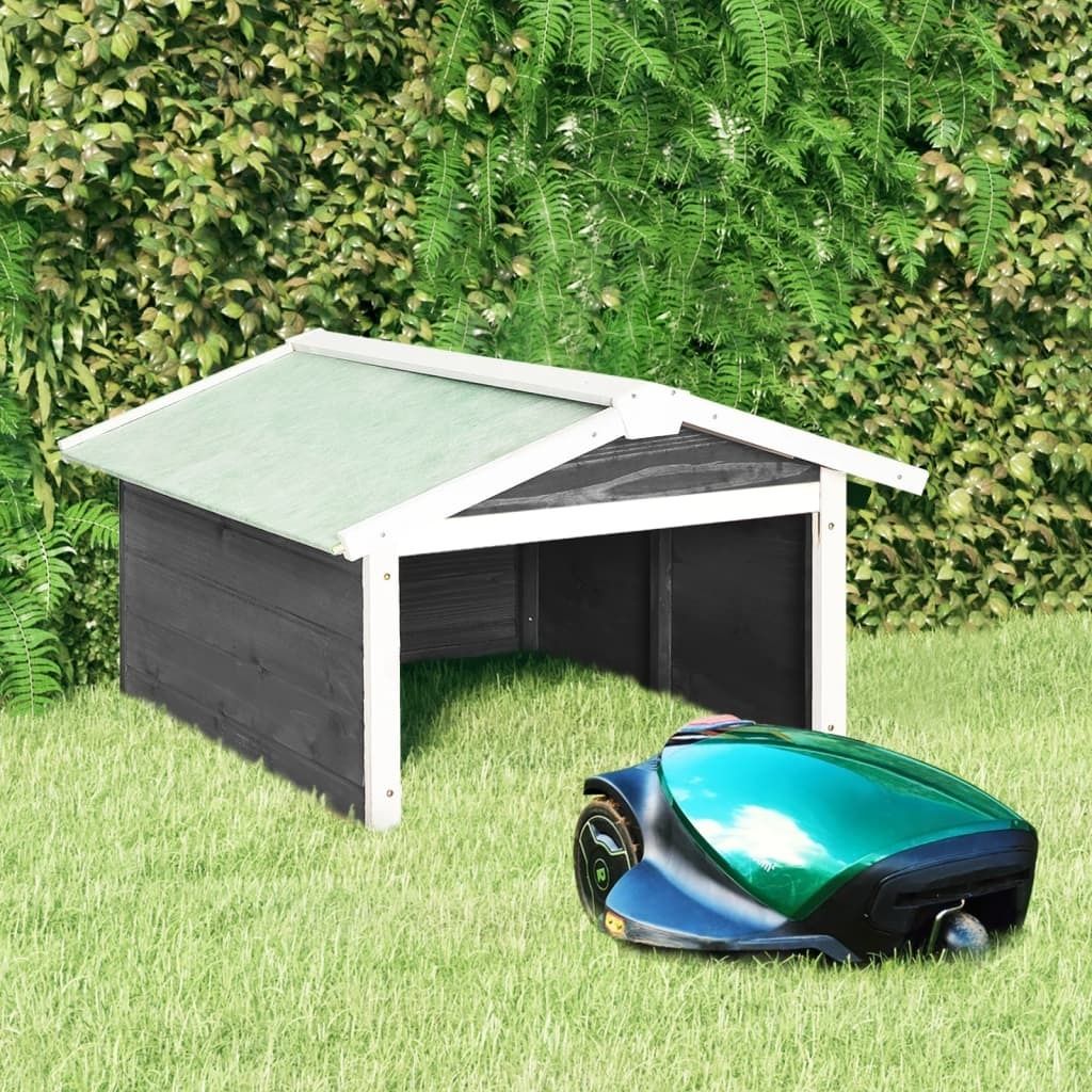 vidaXL Roboter-Rasenmäher Garage 72x87x50 cm Grau Weiß Produktbild 