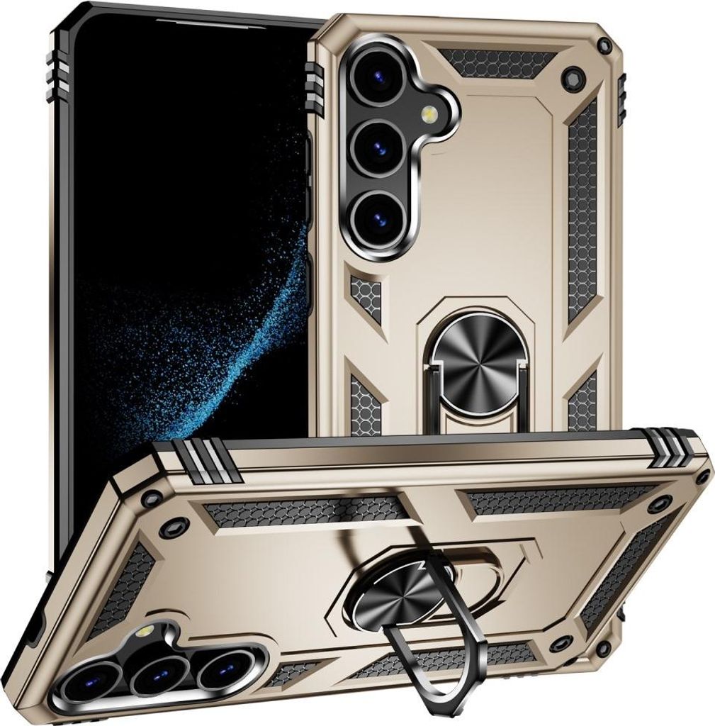 Samsung Galaxy S24 Hülle - Coverup Ring Ständer Back Cover - Gold