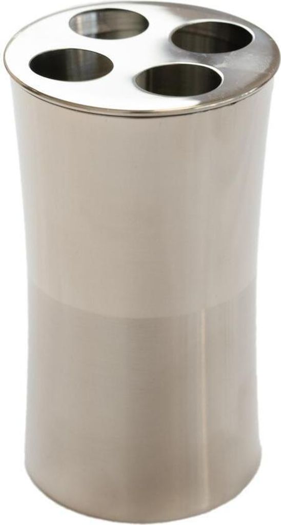 Bagnoxx Zahnbürstenhalter Einsatz Edelstahl Grau Silber 11,5cm Höhe, 6,5cm Durchmesser, Zahnbürstenaufbewahrung, Zahnputzbecher