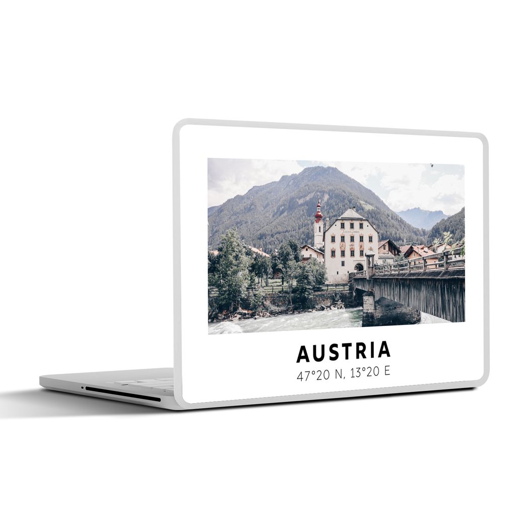 MuchoWow Laptop Aufkleber Sticker Cover Herberge - Österreich - Berge - Alpen 36.5x27.5 cm - Laptop-Sticker