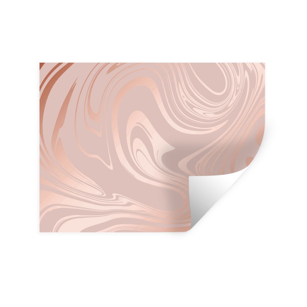 MuchoWow Wandtattoo Wandsticker Wandaufkleber Marmor - Roségold - Luxus 160x120 cm Selbstklebend und Repositionierbar - Selbstklebend - Fototapeten