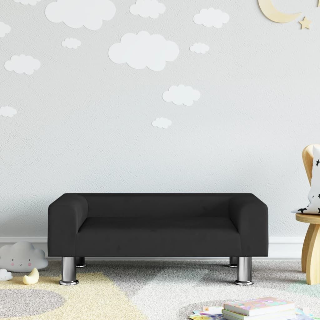 The Living Store Kindersofa Schwarz 70x45x26,5 cm Samt