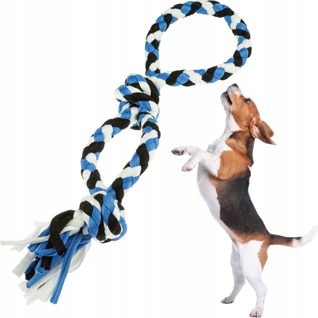 Hundespielzeug buntes geflochtenes Seil mit Baumwollseil-Schleifen-Knoten