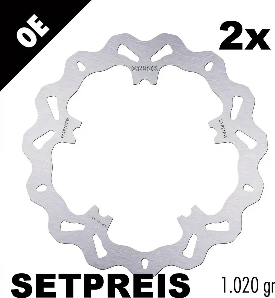 Disques de frein moto WAVE Galfer 300x5mm pour Harley Davidson V-Rod