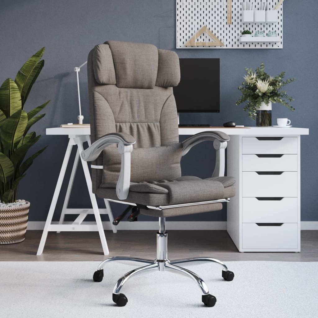 "im Angebot" Bürostuhl mit Massagefunktion Taupe Stoff - Bürostühle CC15877