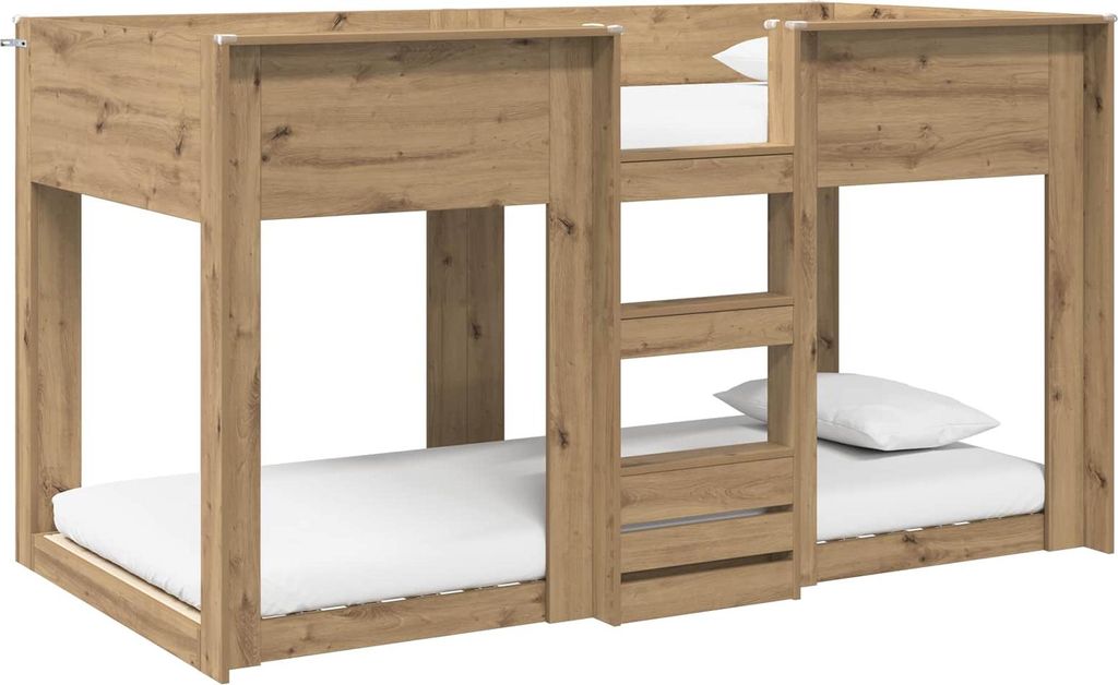 vidaXL Etagenbett für Kinder Artisan-Eiche 90 x 190 cm Holzwerkstoff