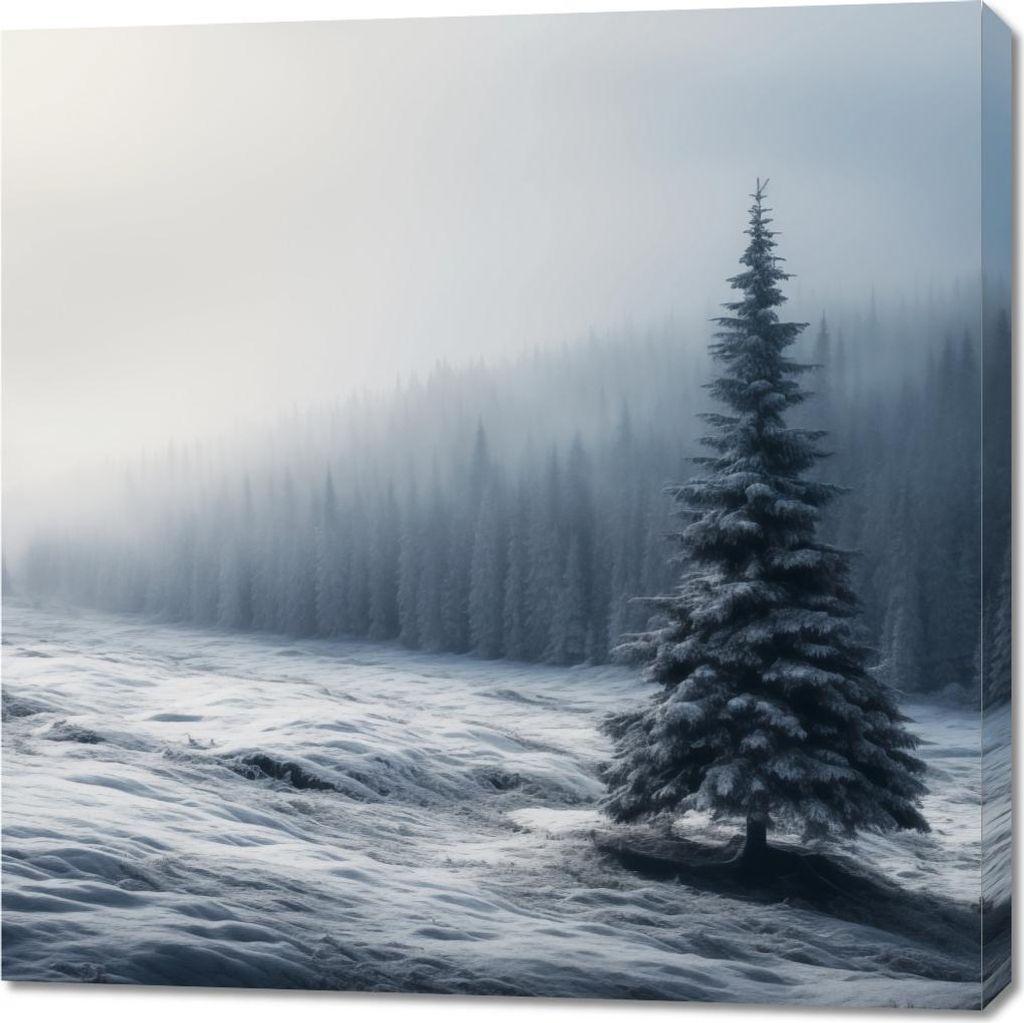 Bild 90x90cm Einsame Tanne