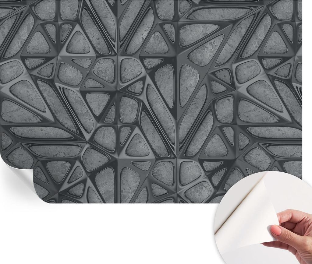 Selbstklebende Wandtapete - Dekorative Tapete für Wohnzimmer - Klebefolie für Wandbilder - Tapetenfolie für Wanddekoration - 104x70 cm - Geometr...