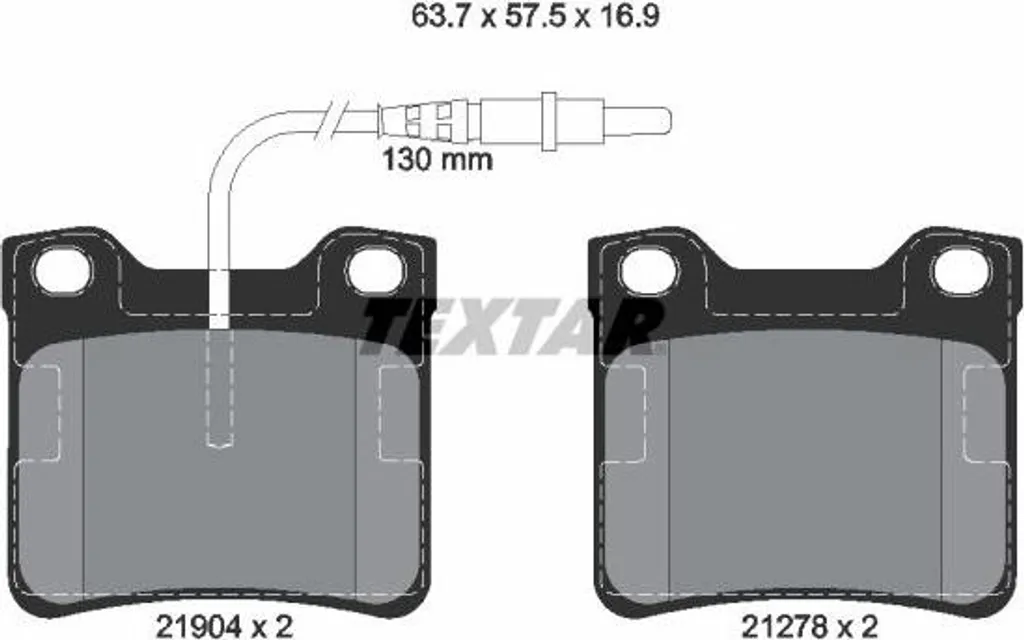 Plaquettes de frein TEXTAR 2190403 haute résistance pour Classe V et Vito