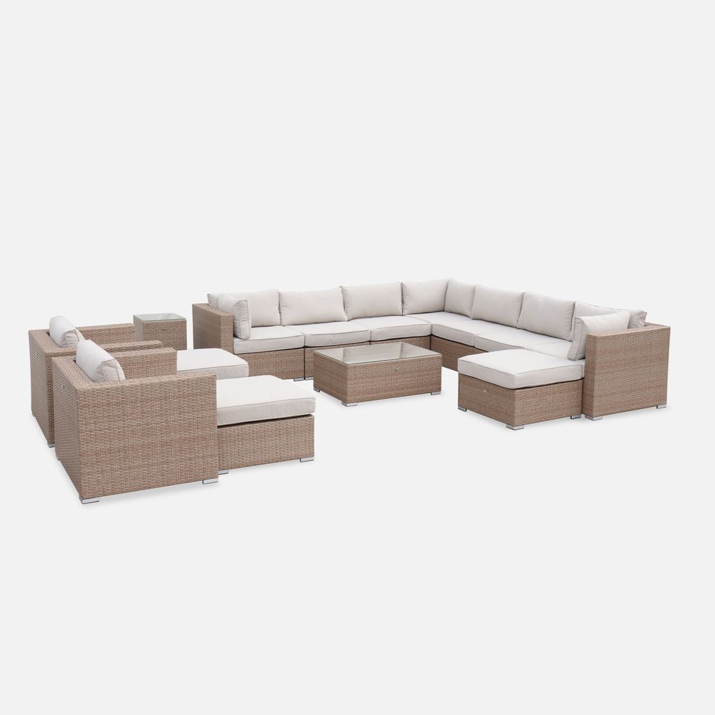 sweeek - Gartengarnitur aus Polyrattan XXL 12-14 Personen - Produktbild 
