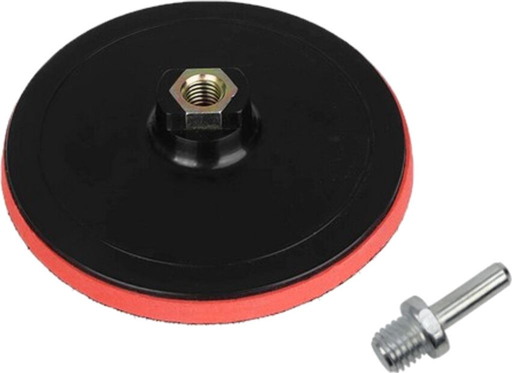 Trade-Shop Klett Haftteller / Schleifteller / Stützteller / Polierteller inkl. M14 Spanndorn Adapter für Winkelschleifer Poliermaschinen / Ø 100mm