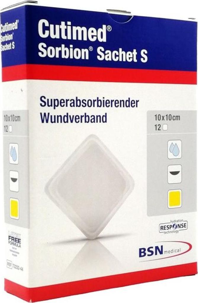 CUTIMED SORBION zakjes, formaat 10x10 cm, 12 stuks, voor Productafbeelding 