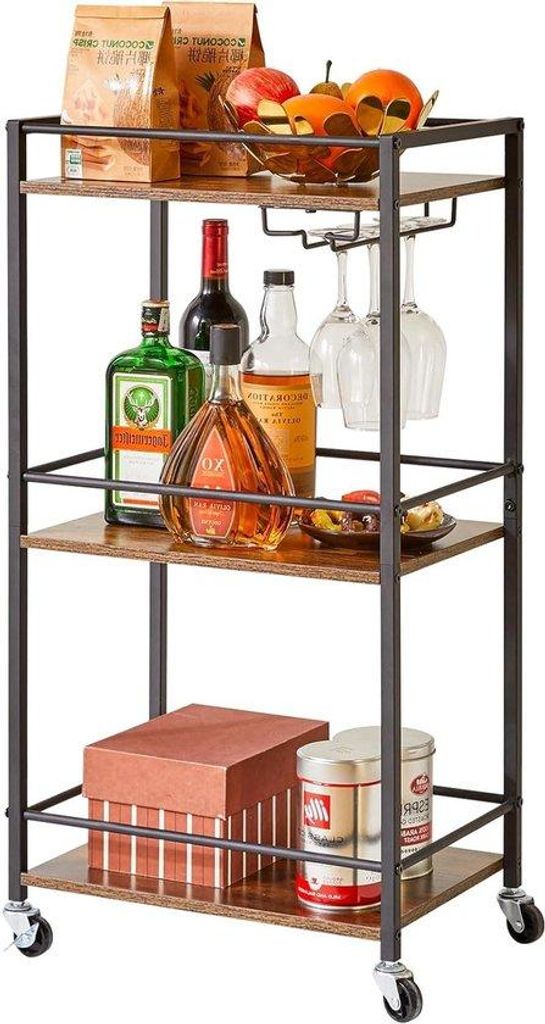 Servierwagen aus Holz, 4 Plätze, für den Home Bar