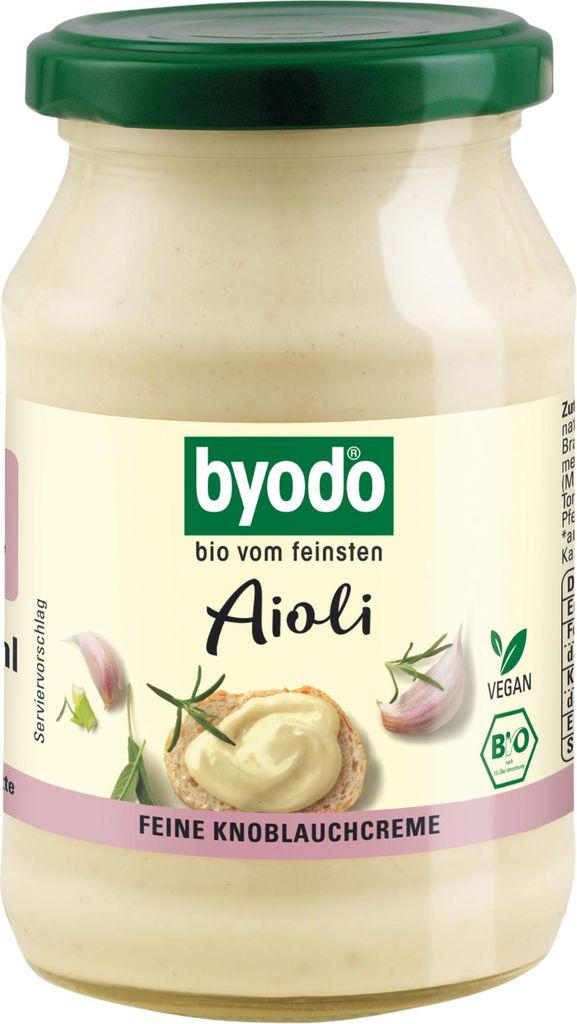 Vegane Aioli Mayonnaise ohne Gluten 250 ml Byodo