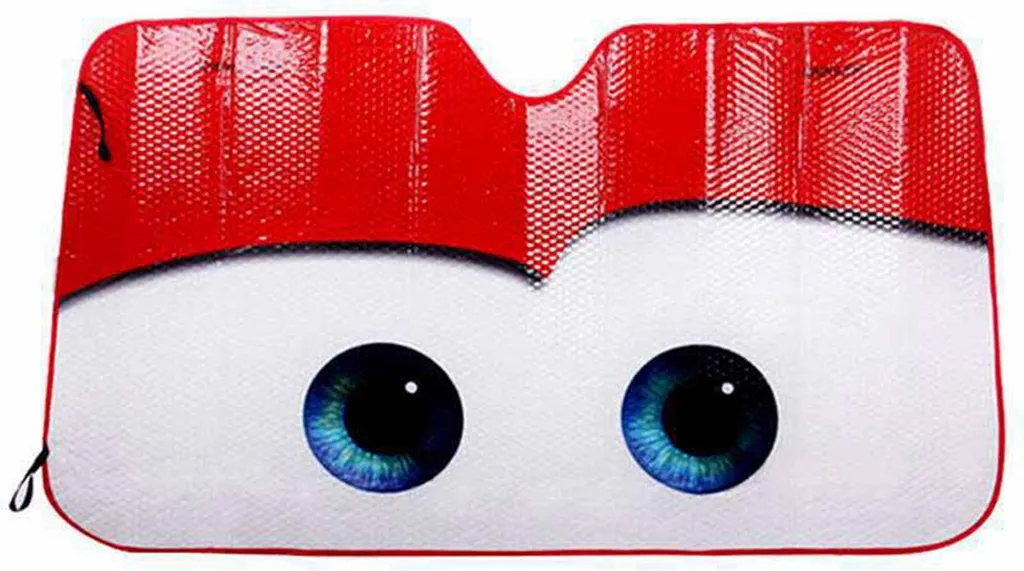 Protezione Solare Auto Cartoon Eyes: Parasole Pieghevole Termico Chic