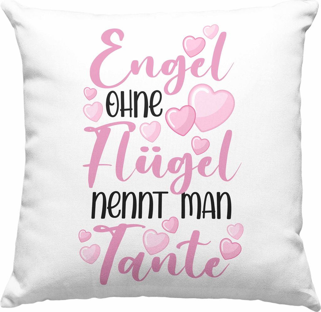 Trendation - Beste Tante der Welt Geschenk Deko-Kissen mit Füllung 40x40 Spruch für Tante Weihnachten Lieblings Verrückte Tante Coole Geschenkid...