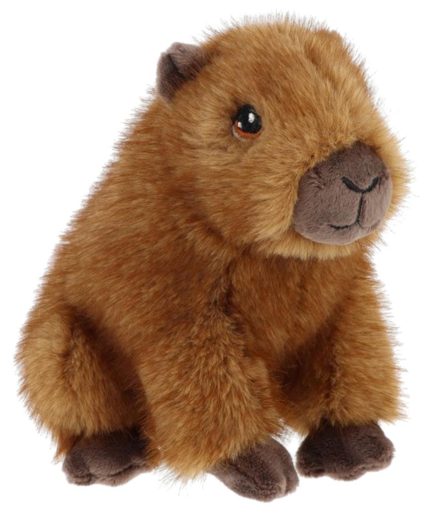 Keel Toys Pluche Capibara - Pluche dier - bruin - met Productafbeelding 