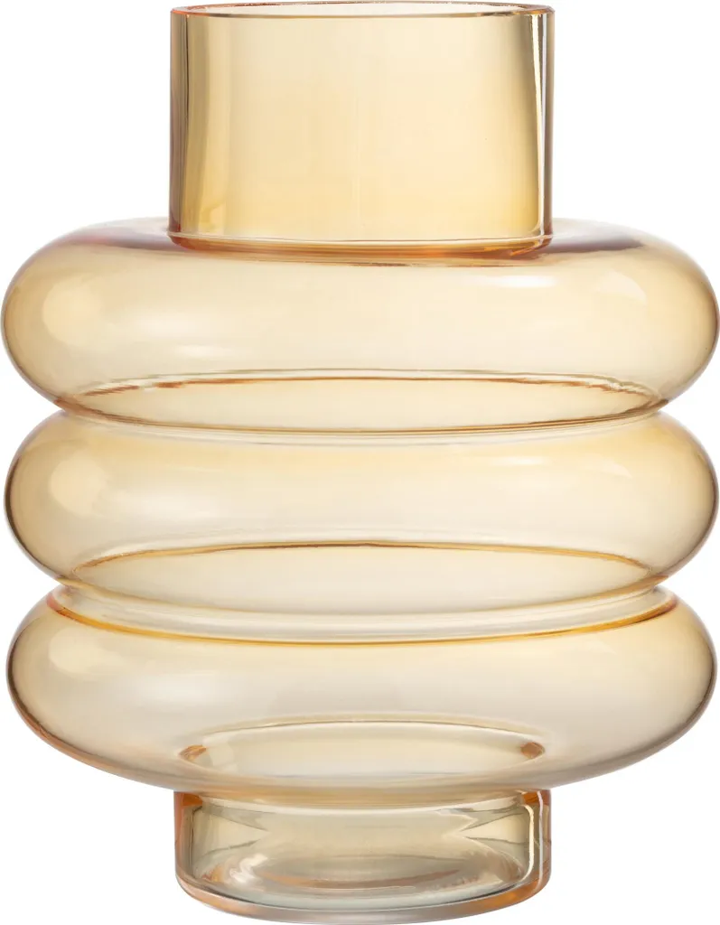 Vase en Verre Lima J-Line Ocre : Créez une Ambiance Chaleureuse au Salon
