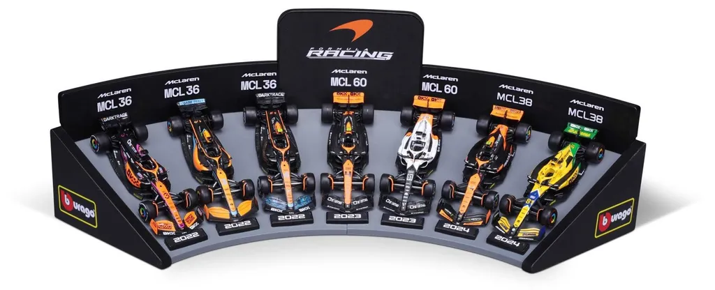 Coffret de Miniatures F1 McLaren Bburago 1/43 avec Boîtier d'Exposition