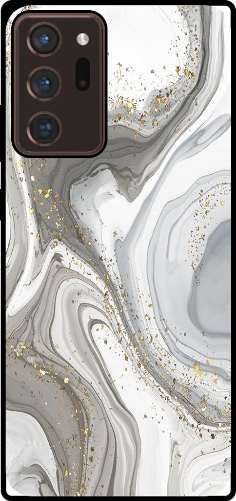 Smartphonica Custodia per telefono adatta per Samsung Galaxy Note 20 Ultra con stampa in marmo - Custodia posteriore in TPU con design in marmo - Argento