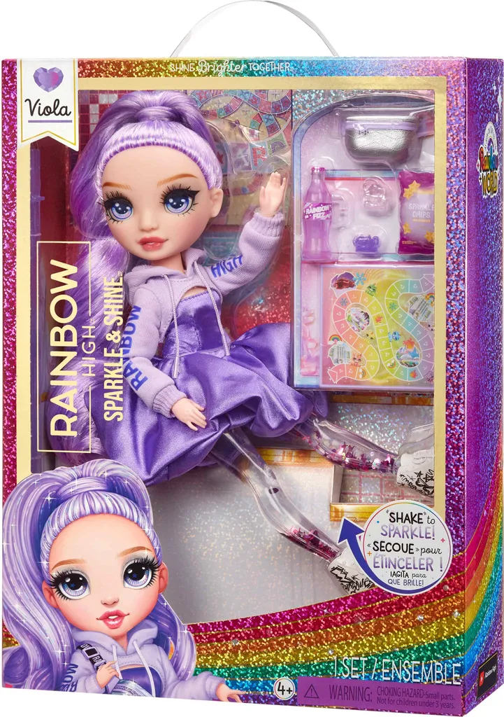 Rainbow High Sparkle & Shine Viola poupée articulée violette scintillante