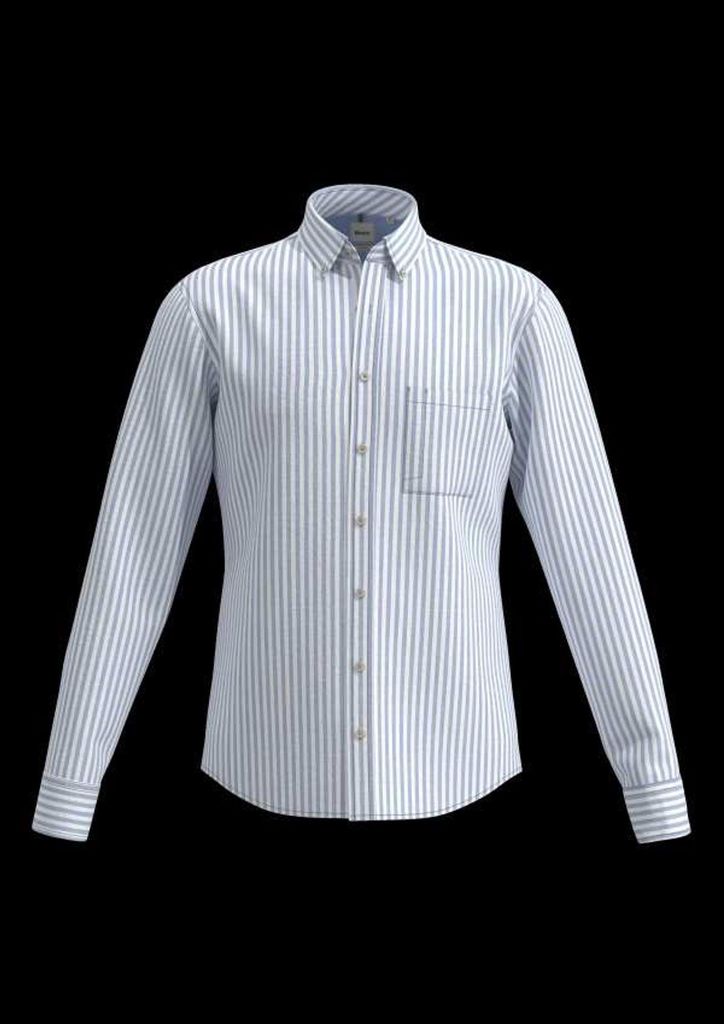 Brax - Herren Leinen Hemd, Style Daniel S (74-0007), Größe:M, Farbe:Sky (29)