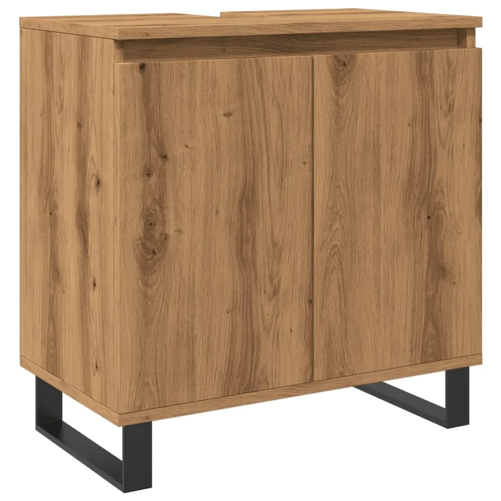 Mobiletto Sottolavabo 58x33x60 Rovere Artisan - Montaggio Facile