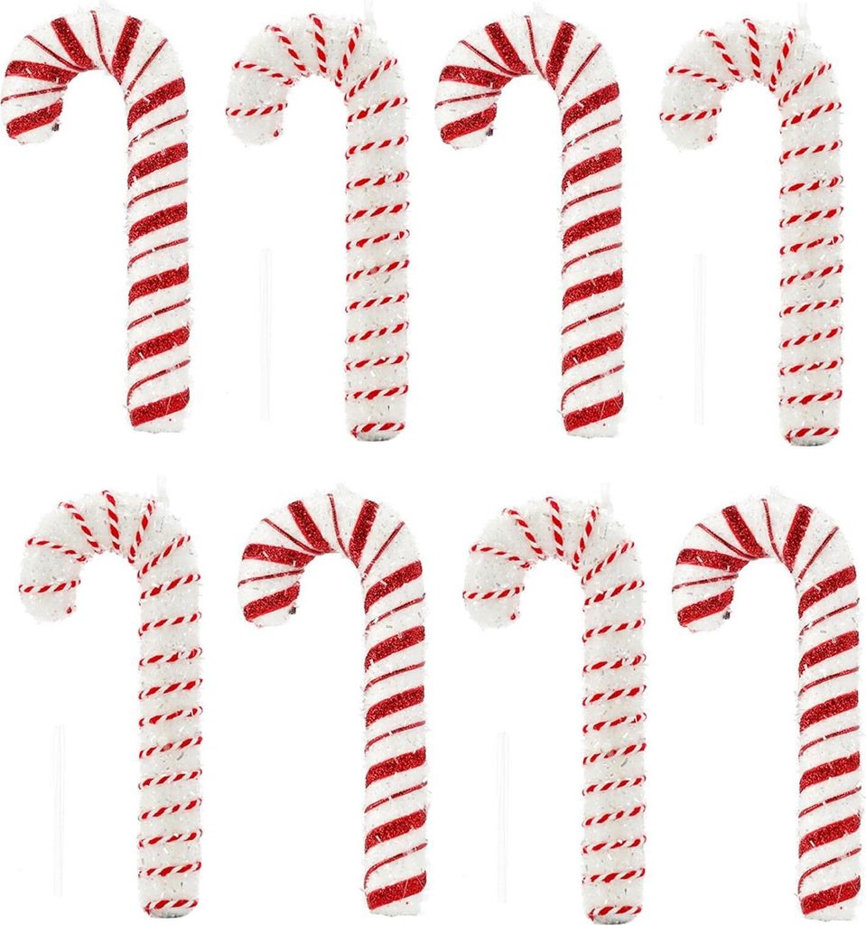 50 Weihnachtsanhänger Lutscher Rot-Weiß - Wiederverwendbare Pfefferminz Deko