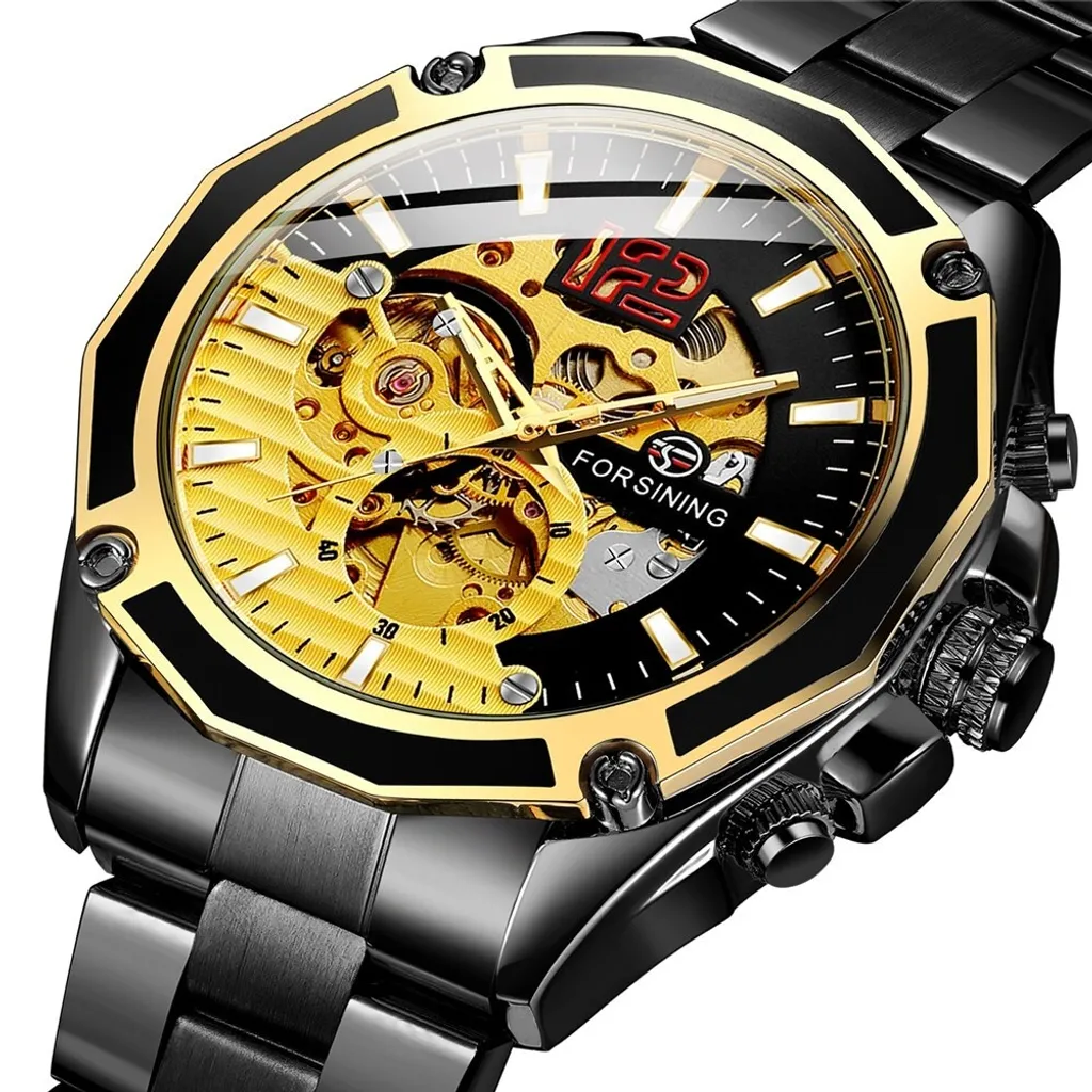 Montre Squelette Homme Automatique FORSINING - Chic et Design Noir
