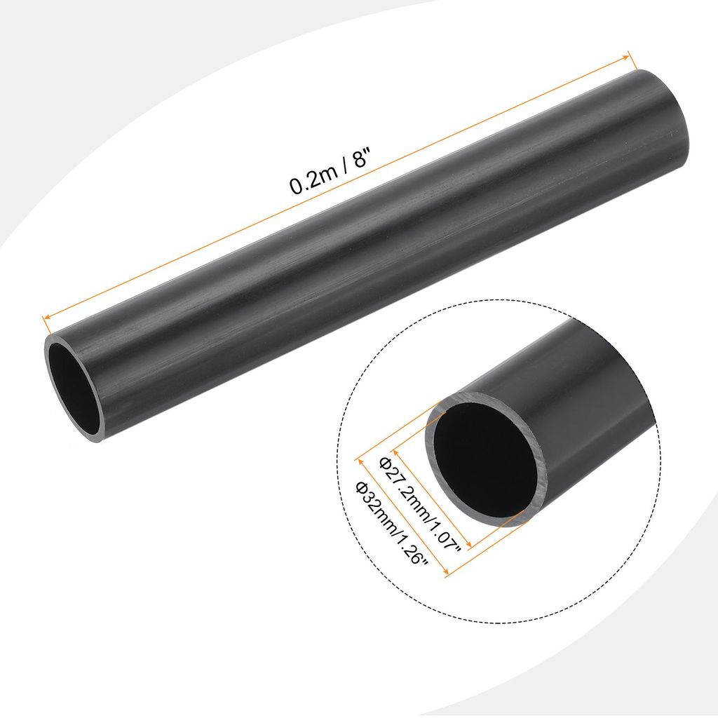 PVC Rohr, Durchmesser 27.2mm L?nge 0.2m Rund Kunststoffrohr fš¹r Garten, Aquarium, Wasserleitung, Kabelkanal, lš¹ftungsrohr (Dunkelgrau)
