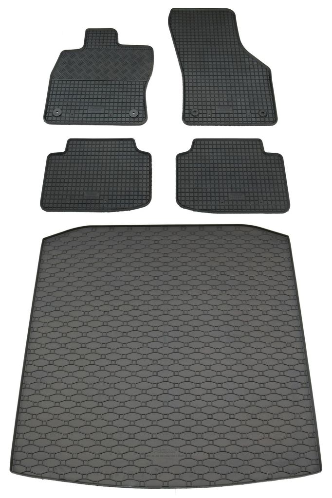 Rigum Gummi Fußmatten + Kofferraumwanne im Set für Skoda Octavia 4 Limo + Kombi