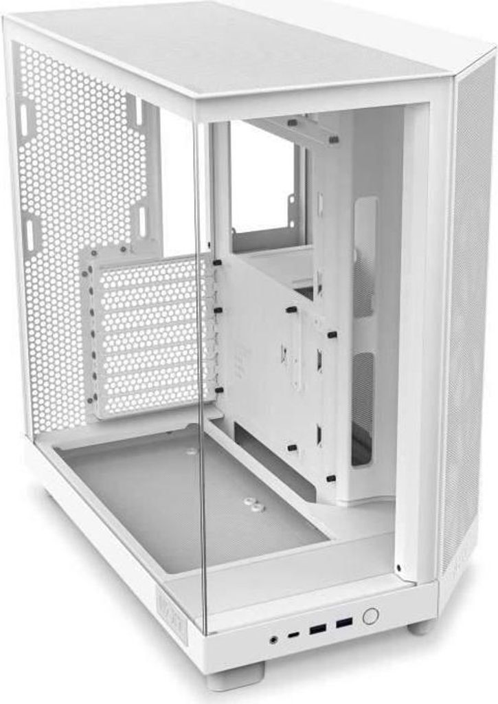 NZXT H6 Flow RGB Midi-Tower Gehäuse, Dual-Kammer, RGB-Lüfter inklusive, Weiß
