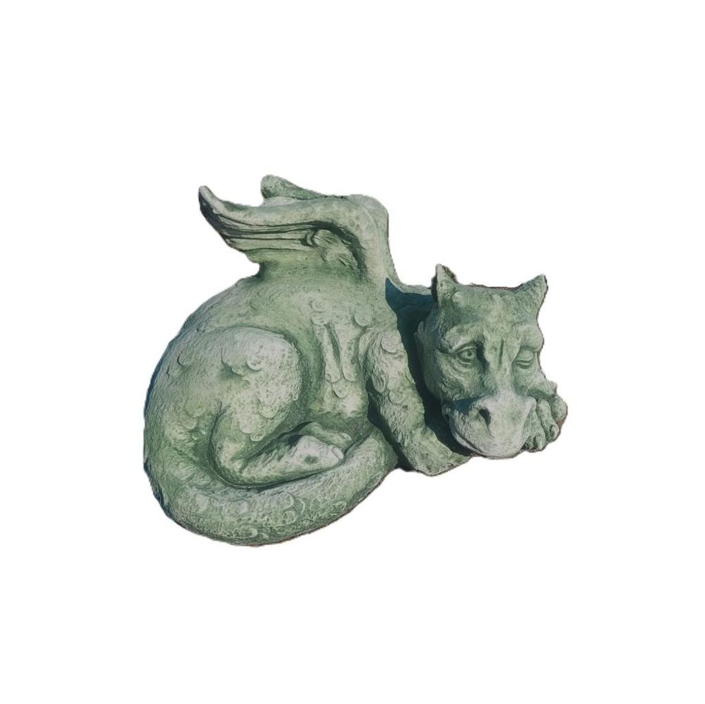 Schöner Drache Liegend aus Steinguss Neu Frostfest Produktbild 