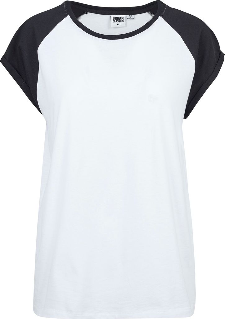 Urban Classics T-Shirt Damen Ladies Contrast Raglan Tee weiß/schwarz M