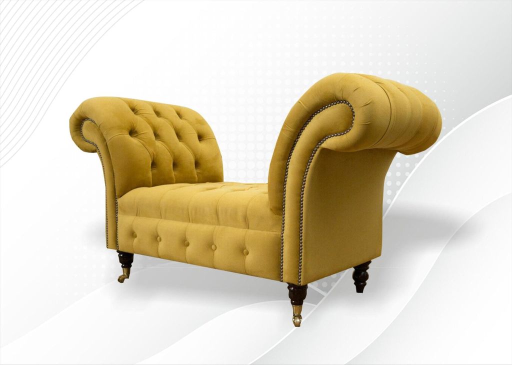 Design Chesterfield Stoff Couch Sessel 1.5 Sitzer Polster Sofas Lounge Club Neu