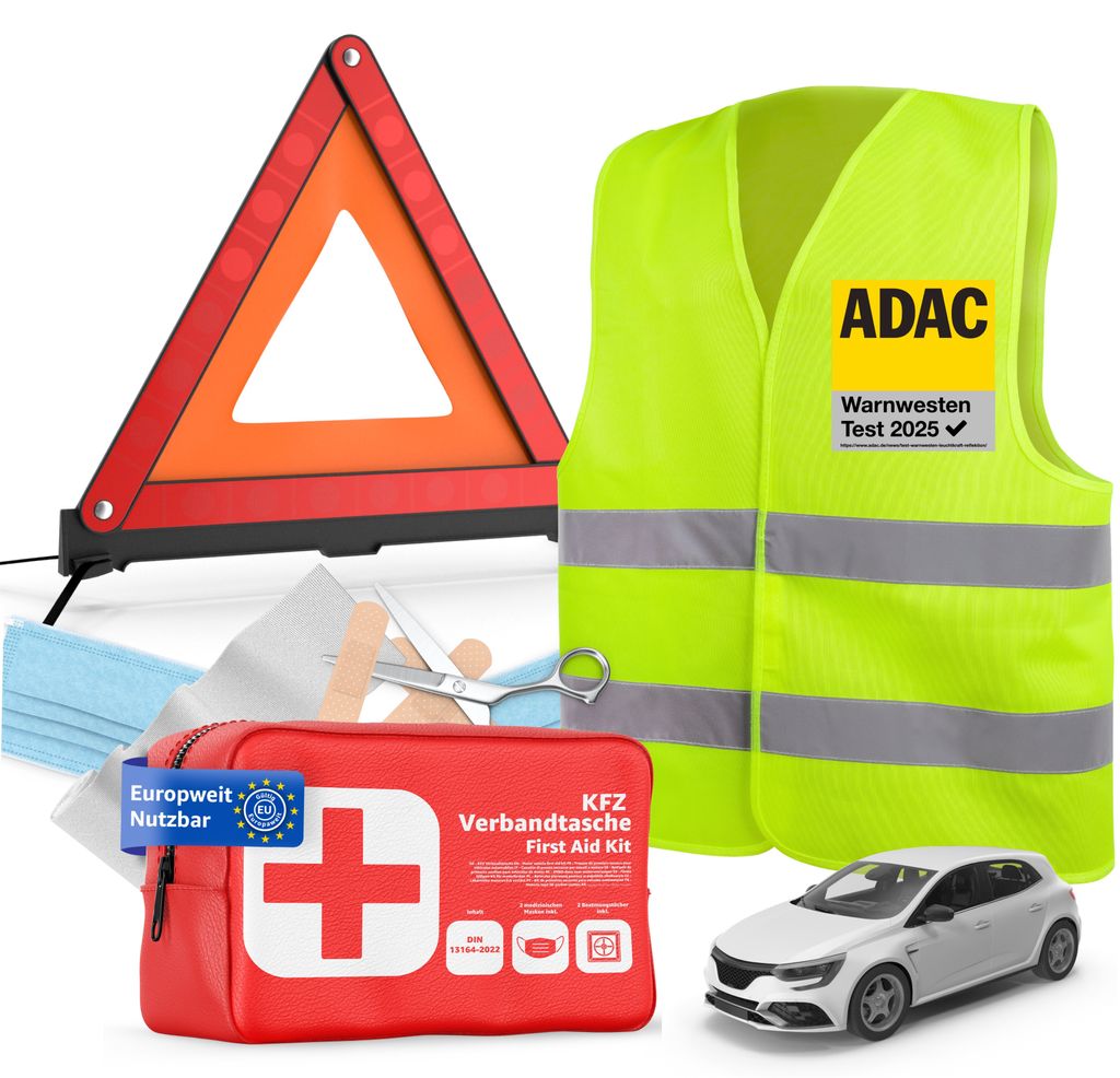 Erste-Hilfe-Set 3 in 1 - Auto Erste Hilfe Set 2025 - KFZ Produktbild 1