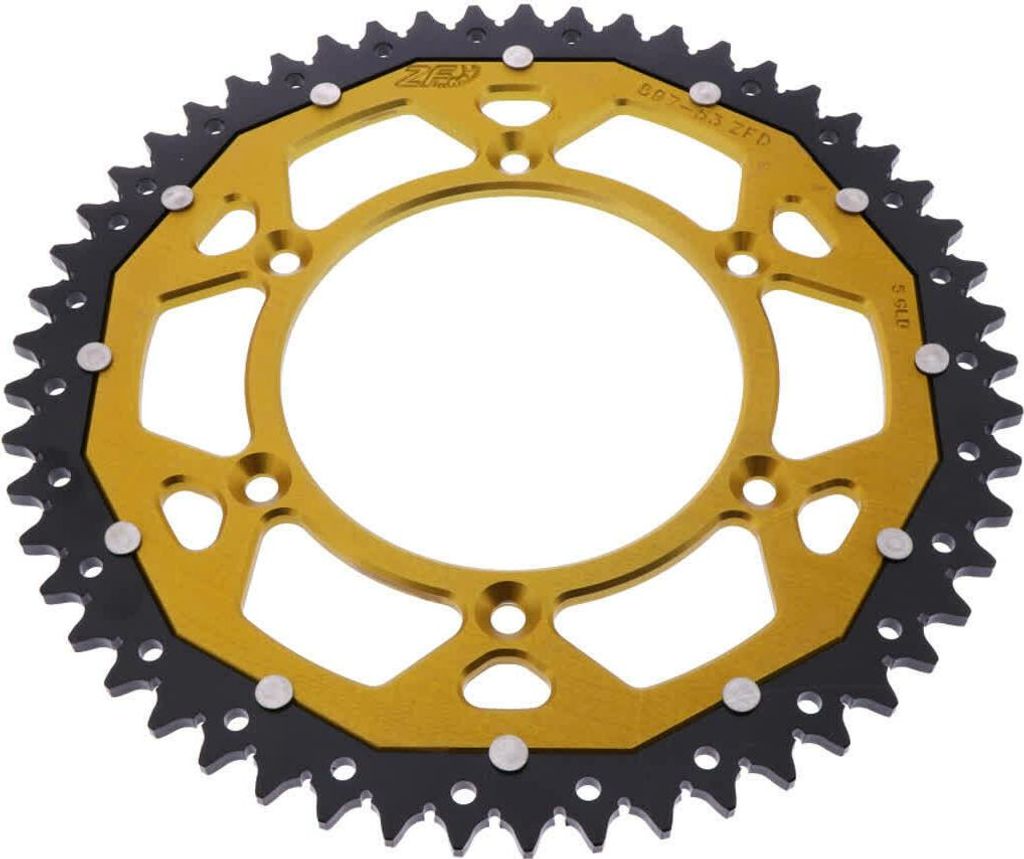 ZF Krone 53 Zähne Teilung 520 Schwarz Gold Dual ZFD-897-53-GLD