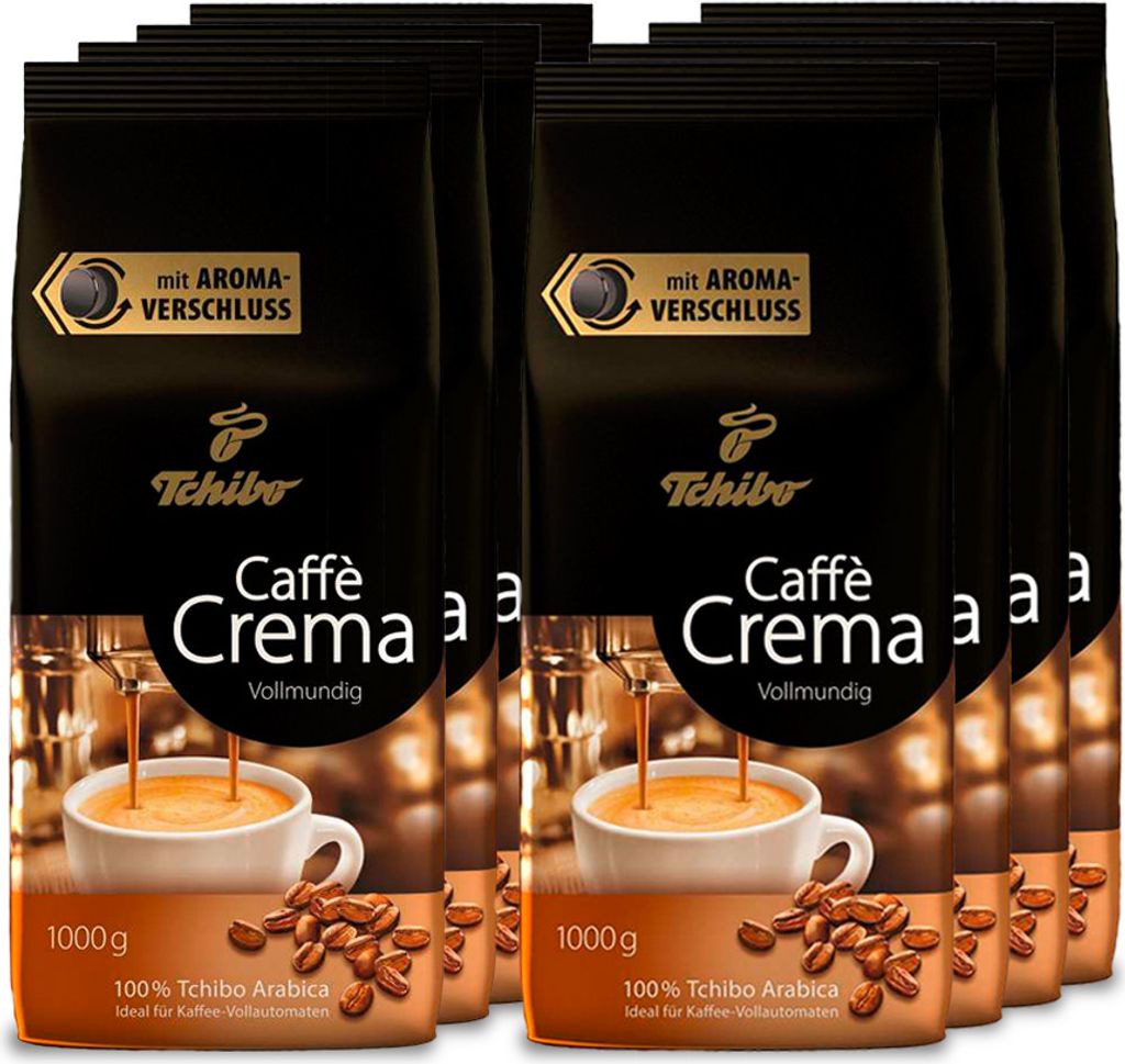 Tchibo Caffè Crema Vollmundig ganze Bohne, 8 kg (8 x 1 kg)