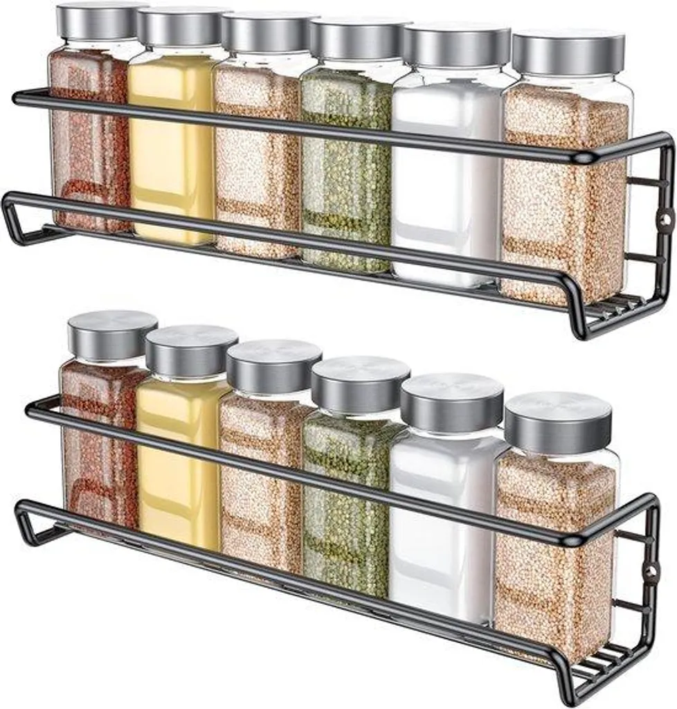Étagère à herbes avec 12 flacons en verre et étiquettes personnalisables