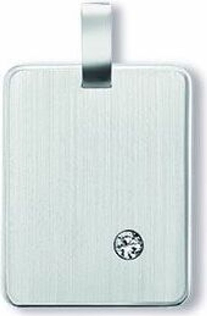 Anhänger Gravurplatte Zirkonia 925/- Silber rhodiniert