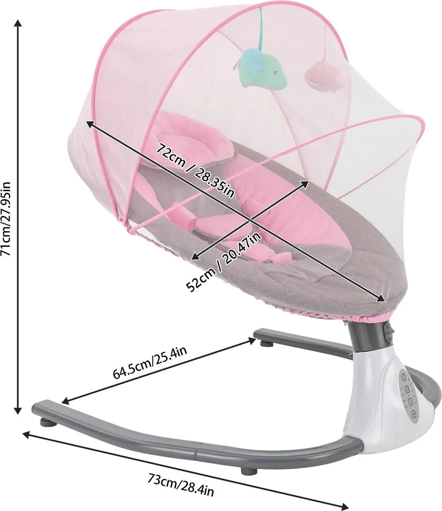 Balançoire bébé électrique pour soulager les bras des parents - Rose
