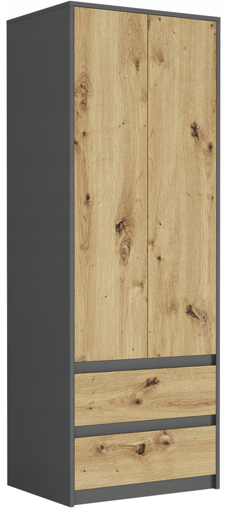 Skříň šatna 63 cm 2 dveře 2 zásuvky FRAMIRE B-6 antracit Obrázek produktu 