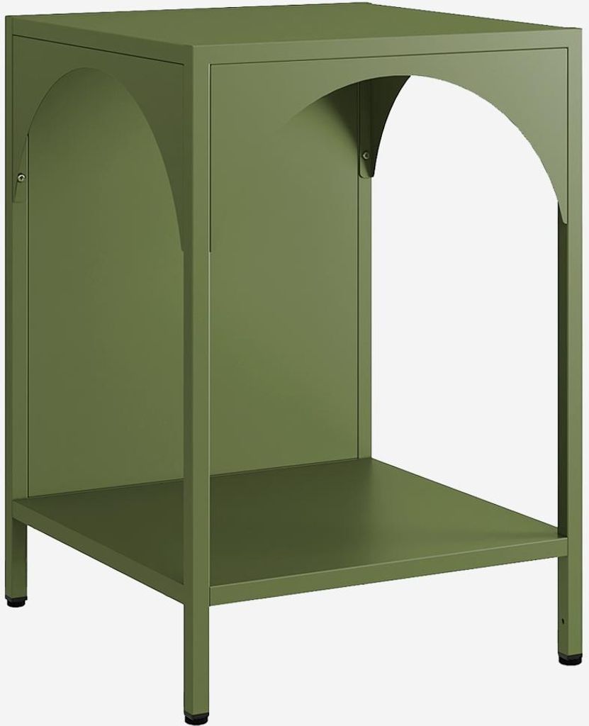 sweeek - Nachttisch, Industrieller Beistelltisch - Khaki