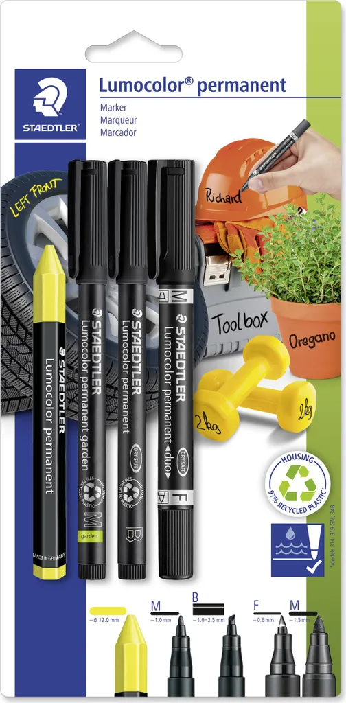 STAEDTLER 60 BK-5 STAEDTLER Lumocolor Set di pennarelli indelebili, blister