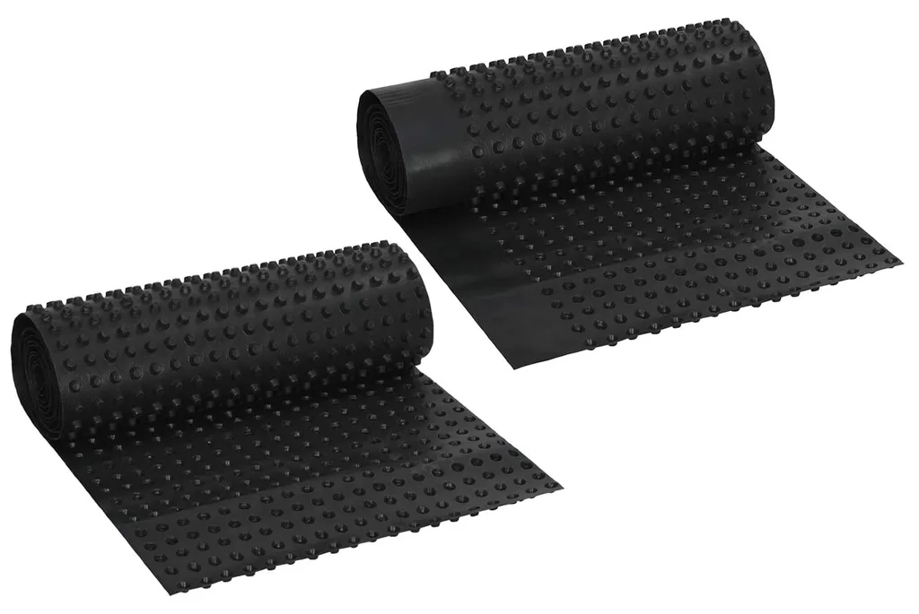 Bâche de drainage en HDPE Haute Densité Noir 2 Rouleaux 0,5 x 20 m